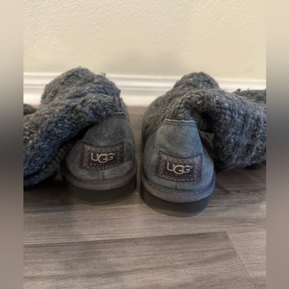 Gray Knitted Ugg Boots/foldable with buttons on the side 
Size 8 
Women